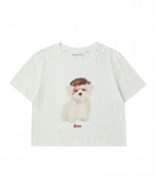[WOMENS EDITION] 락스타 프린트 여성 크롭 티셔츠 화이트