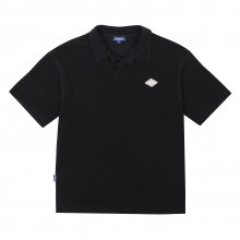 [P X MERCURY] TERRY COLLAR SHORT SLEEVE BLACK_FP2KT97U