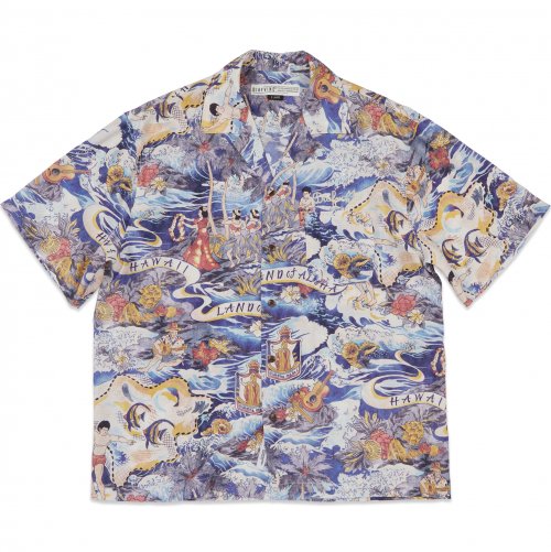 DV.LOT 684 LAND of ALOHA shirt -синий-