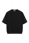 리버클래시(LIBERCLASSY) [23SS] LJS41139 블랙 오버핏 우븐 멀티포켓 반팔 티셔츠
