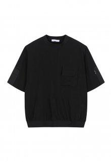 [23SS] LJS41139 블랙 오버핏 우븐 멀티포켓 반팔 티셔츠