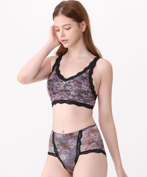 Комплект кружевных бралеттов без косточек Lilac Black