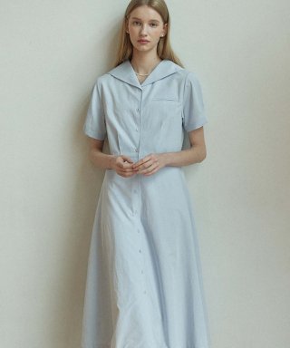 논로컬(NONLOCAL) 마린 카라 드레스 - 스카이 블루