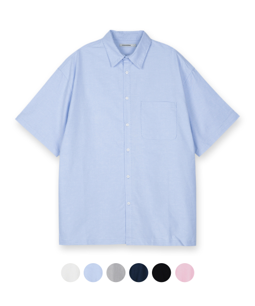 OVER FIT OXFORD HALF SHIRT