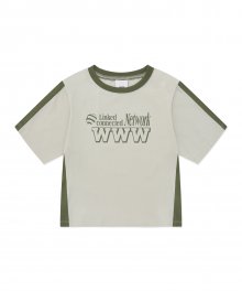 WWW 슬림핏 반팔 티셔츠 (라이트 그레이)
