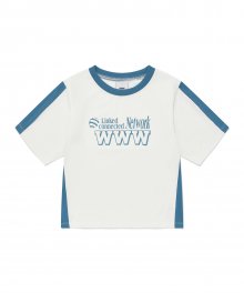 WWW 슬림핏 반팔 티셔츠 (화이트)