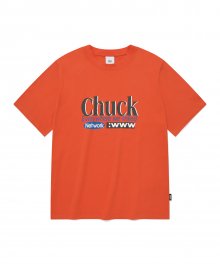 크랙 네트워크 반팔 티셔츠 (오렌지)
