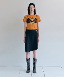 VINTAGE CRACK BUCKLE SKIRT [BLACK]