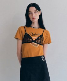 DELUDING CAKE RINGER TEE [CAMEL]