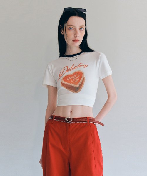 ★送料・関税込★CURRENT★DELUDING CAKE RINGER TEE★ 커렌트(CURRENT) DELUDING CAKE RINGER TEE [WHITE] - 사이즈