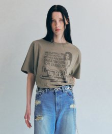 TYPO SEMI OVERFIT TEE [GRAY KHAKI]