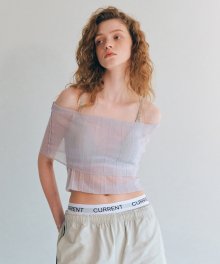 SHEER RIBBED KNIT TOP [LIGHT PURPLE]