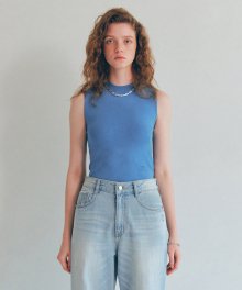 VISCOSE SLEEVELESS [BLUE]