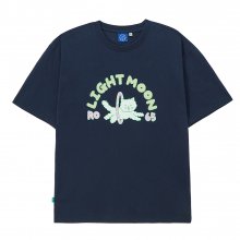 ARCHED PASTEL CHARACTER GRAPHIC OVERSIZED FIT SHORT SLEEVE TEE NAVY