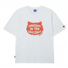 LETTERING CHARACTER OVERSIZED FIT SHORT SLEEVE WHITE RED