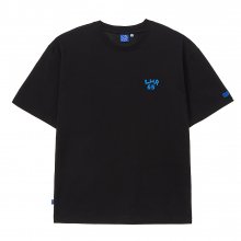 LETTERING EMBROIDERED OVERSIZED FIT SHORT SLEEVE TEE BLACK