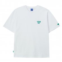 LETTERING EMBROIDERED OVERSIZED FIT SHORT SLEEVE TEE WHITE