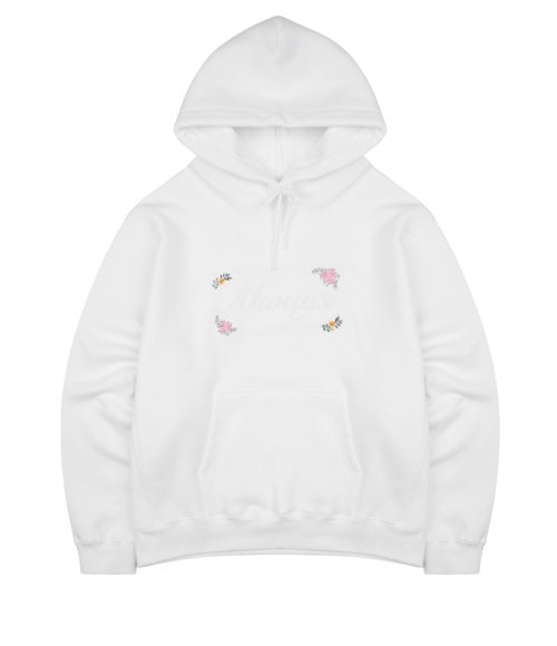 ALWAYS EMBROIDERED HOODIE белый