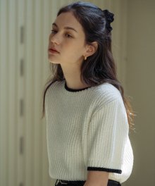 Coloring point cotton knit_Ivory