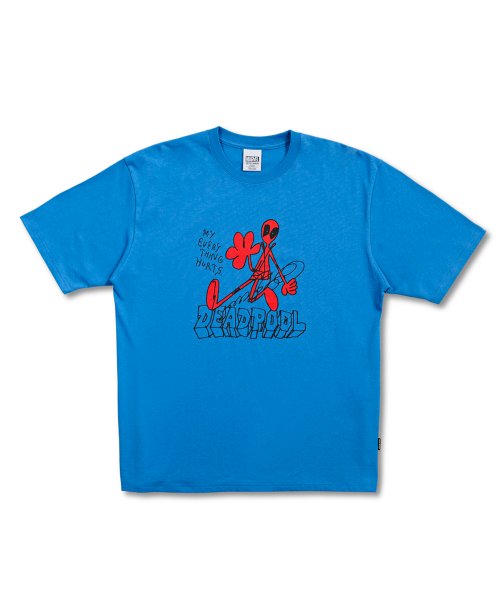 ★23SS★【YESEYESEE】★Y.E.S x Deadpool Hurts Te.e★ 예스아이씨(YESEYESEE) Y.E.S x Deadpool Hurts Tee Blue