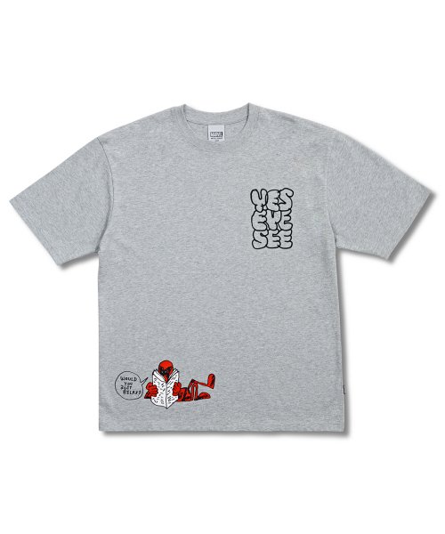 【YESEYESEE】Y.E.S x Deadpool Tee Grey★関税込★ 예스아이씨(YESEYESEE) Y.E.S x Deadpool Tee Grey - 사이즈