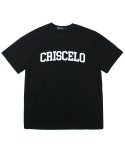크리스첼로(CRISCELO) (공용) 스쿨 티셔츠 - (W 블랙 20수 오버핏)