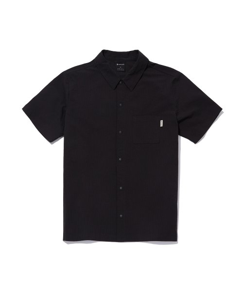 Seersucker рубашка с коротким рукавом Dark Charcoal (S23MMFSH18)