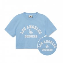 여성 바시티 컴포터블 크롭 반팔 티셔츠 LA (L.SKY BLUE)