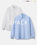 테이크이지(TAKEASY) [Package] 솔리드 옥스포드  오버 셔츠( 2 PACK )_15 Color