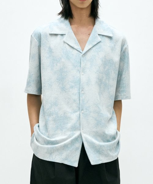 MUSINSA | TONY LAWRENCE Tie-dyed jacquard terry open collar short 