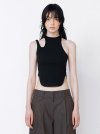 CUT OUT SLEEVELESS - BLACK