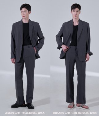 효지노리코(HYOJI NORIKO) [여름][세트상품] 커스터마이징 핏 셋업 수트 (차콜)