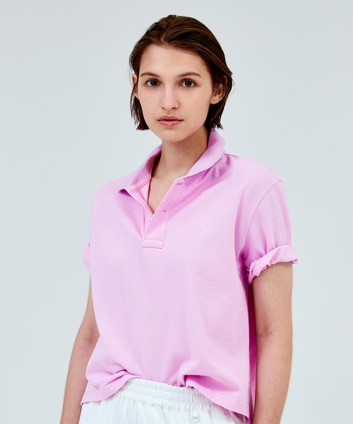 [23SS clove] pique crop t-shirt розовый