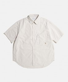 Oxford S/S Over Shirt Beige Stripe