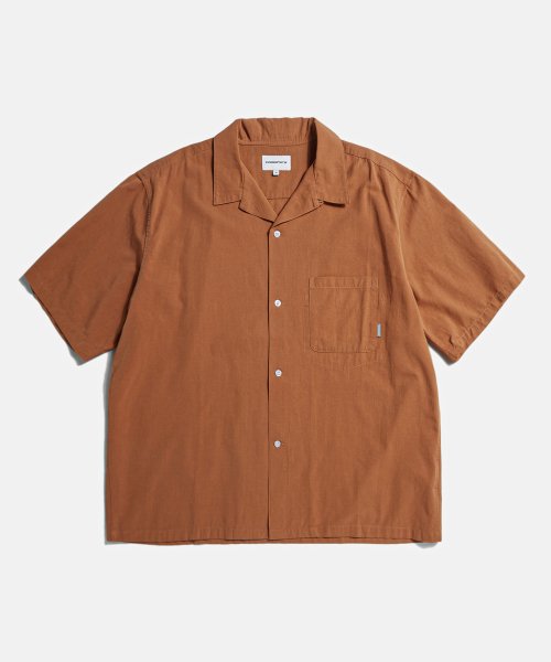 MUSINSA | ESPIONAGE Open Collar S/S Shirts Brick