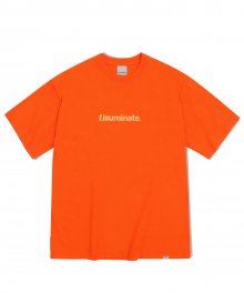 오버핏 베이직 로고 티셔츠-오렌지