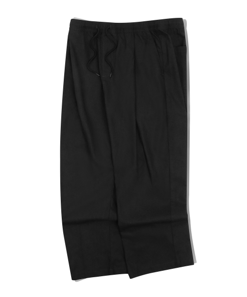 Свободные льняные брюки на резинке - Black