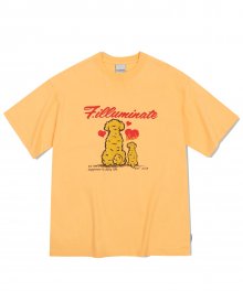 오버핏 해피독 티셔츠-오렌지