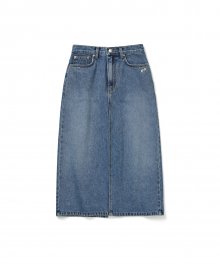 Women medium denim skirts [blue]