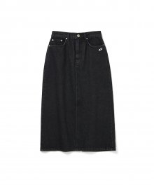 Women medium denim skirts [black]