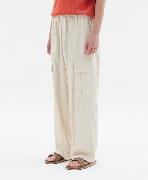 Slouchy карго-брюки на резинке — Cream