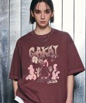 가까이 유니언즈(GAKKAI UNIONS) 히든 캐치 피그먼트 반팔 티셔츠 팬텀 핑크