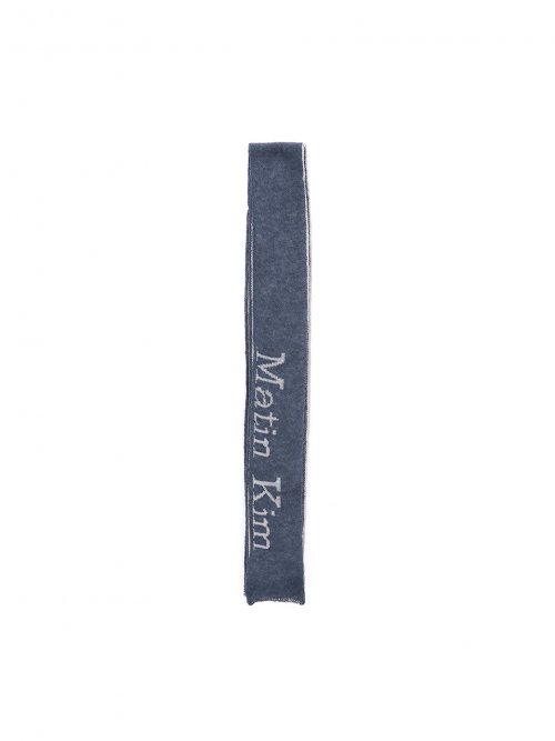 MUSINSA | MATIN KIM TWO TONE LETTERING MUFFLER IN SMOKE BLUE