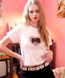 MF KITCH CAT CROP TEE-WHITE