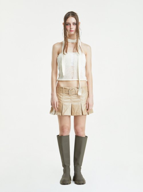 MUSINSA | GATELESS COATING MINI SKIRT 