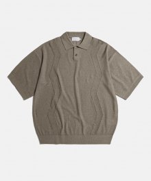 Z Pattern Knitted Polo Shirts Dust