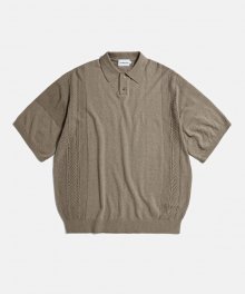 Guernsey Knitted Polo Shirts Dust