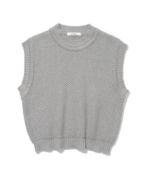 Хлопковый жилет с круглым вырезом MELANGE GREY