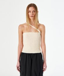 STRAP BUTTON TUBE TOP (ivory)