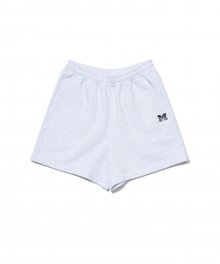 (W) LOGO SET-UP SWEAT SHORTS MELANGE GREY